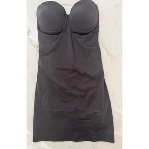 NWOT Miraclesuit Black Strapless Shapewear Slip Underwire Bra 34B Extra Firm